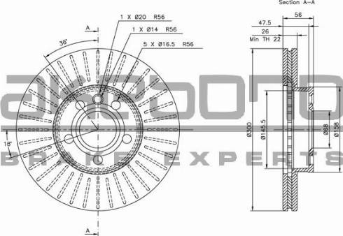 Akebono BN-0084 - Bremžu diski autospares.lv