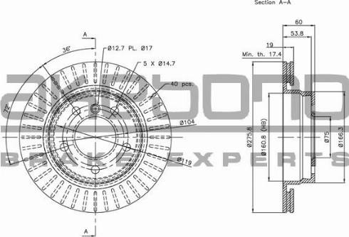 Akebono BN-0081 - Bremžu diski autospares.lv