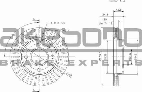 Akebono BN-0032 - Bremžu diski autospares.lv