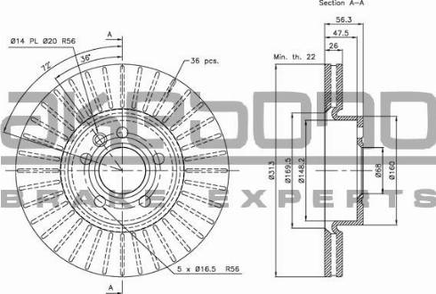 Akebono BN-0037 - Bremžu diski autospares.lv