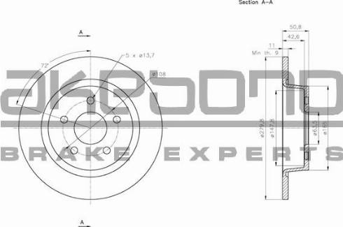 Akebono BN-0191 - Bremžu diski autospares.lv