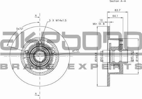 Akebono BN-0143 - Bremžu diski www.autospares.lv