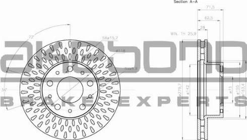 Akebono BN-0168 - Bremžu diski autospares.lv