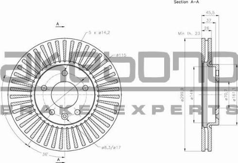 Akebono BN-0100 - Bremžu diski www.autospares.lv