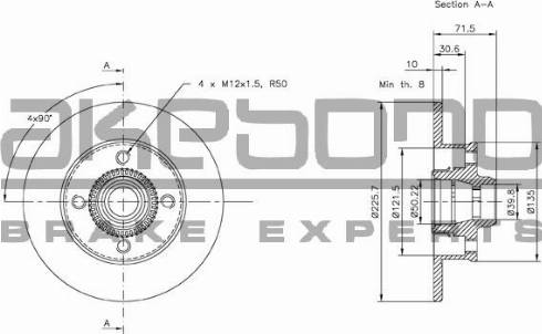 Akebono BN-0119 - Bremžu diski autospares.lv