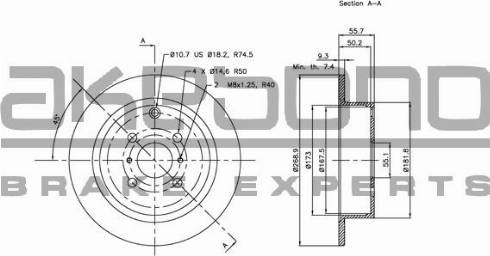 Akebono BN-0130 - Bremžu diski www.autospares.lv