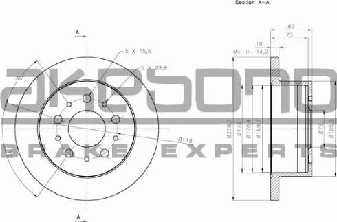 Akebono BN-0125 - Bremžu diski autospares.lv