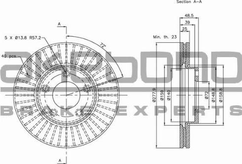 Akebono BN-0173 - Bremžu diski autospares.lv