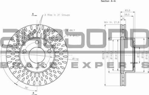 Akebono BN-0172 - Bremžu diski autospares.lv