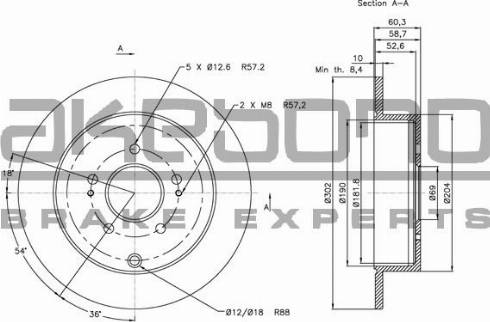 Akebono BN-0898E - Bremžu diski www.autospares.lv