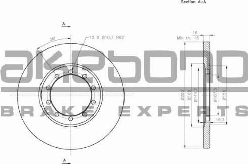 Akebono BN-0817 - Brake Disc www.autospares.lv