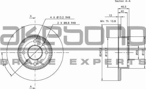 Akebono BN-0888 - Bremžu diski autospares.lv