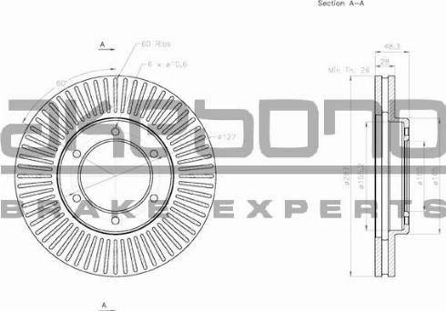 Akebono BN-0822 - Bremžu diski www.autospares.lv