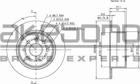 Akebono BN-0879 - Bremžu diski www.autospares.lv