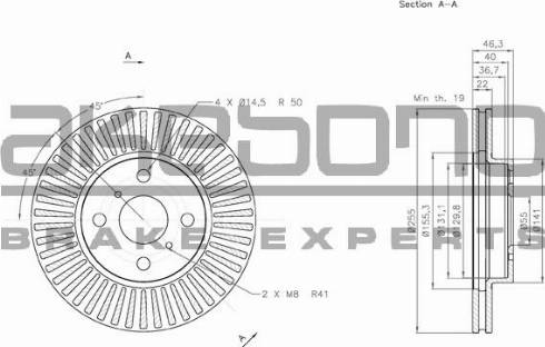 Akebono BN-0344E - Bremžu diski www.autospares.lv