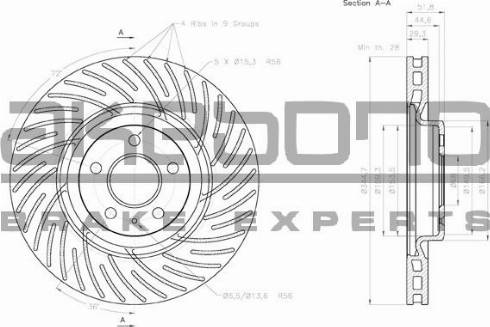 Akebono BN-0340 - Тормозной диск www.autospares.lv