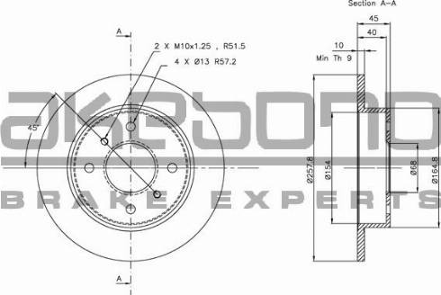 Akebono BN-0354 - Bremžu diski www.autospares.lv