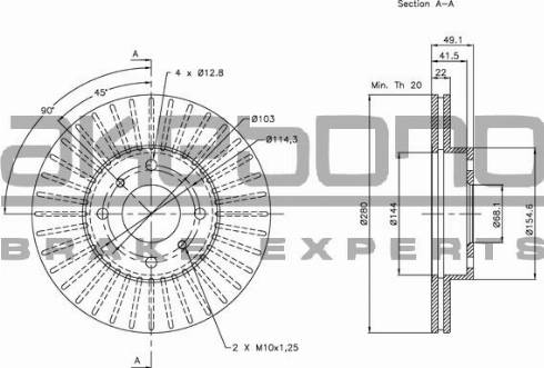 Akebono BN-0355 - Bremžu diski autospares.lv