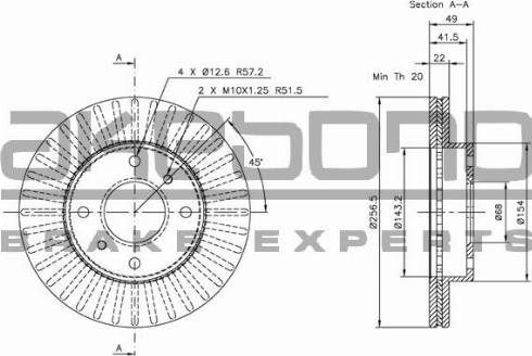 Akebono BN-0357 - Bremžu diski autospares.lv