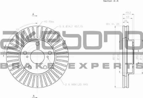 Akebono BN-0360 - Bremžu diski autospares.lv