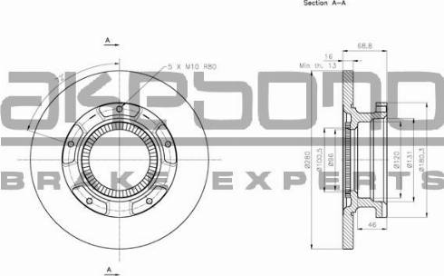 Akebono BN-0309 - Brake Disc www.autospares.lv