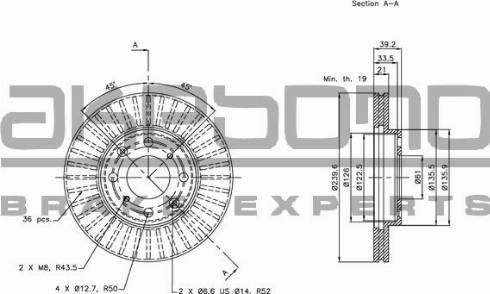 Akebono BN-0311 - Bremžu diski www.autospares.lv