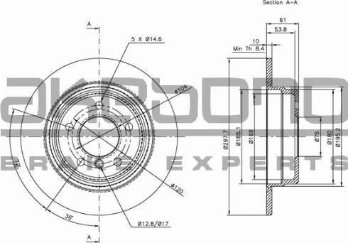 Akebono BN-0380 - Bremžu diski autospares.lv