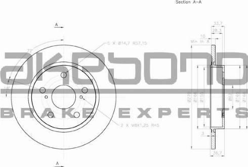 Akebono BN-0261 - Bremžu diski www.autospares.lv