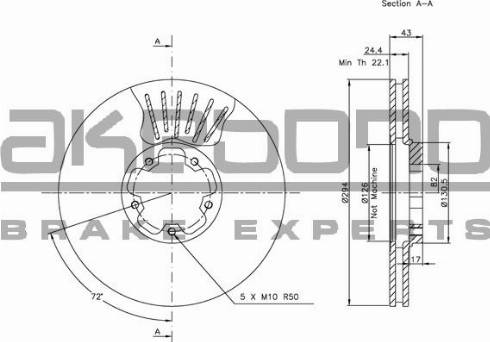 Akebono BN-0204E - Bremžu diski www.autospares.lv