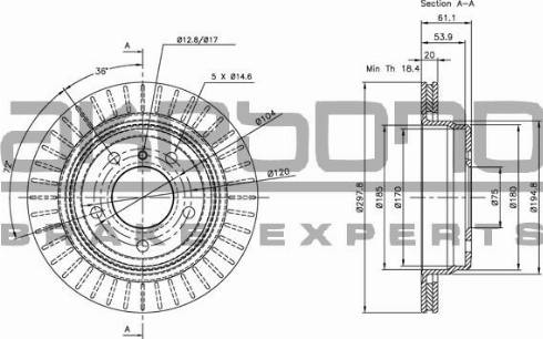 Akebono BN-0201E - Bremžu diski autospares.lv