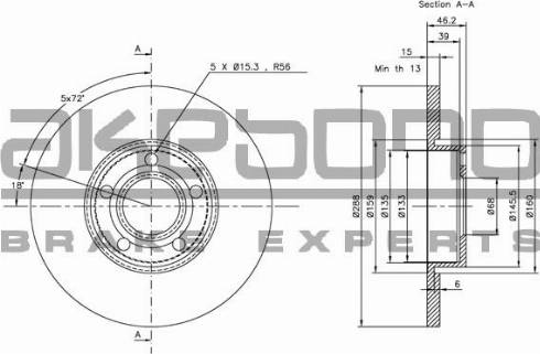 Akebono BN-0208 - Bremžu diski www.autospares.lv