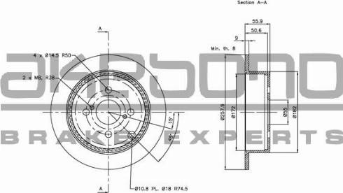 Akebono BN-0219 - Bremžu diski www.autospares.lv