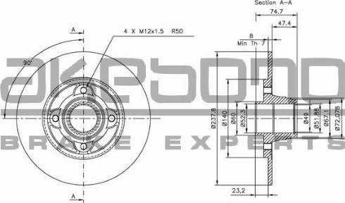 Akebono BN-0289 - Bremžu diski autospares.lv