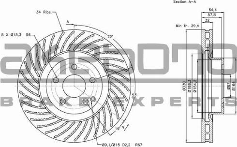 Akebono BN-0276E - Bremžu diski www.autospares.lv