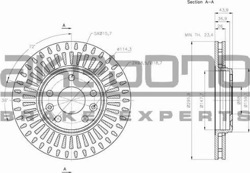 Akebono BN-0271 - Bremžu diski www.autospares.lv