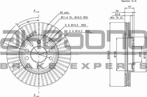 Akebono BN-0796 - Bremžu diski autospares.lv