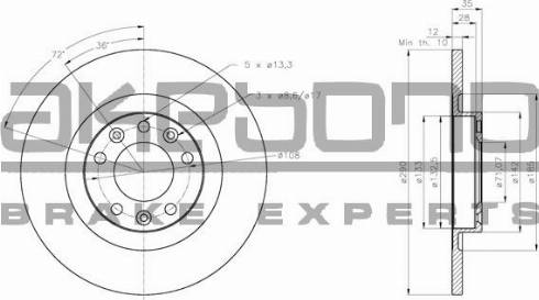 Akebono BN-0744 - Bremžu diski www.autospares.lv