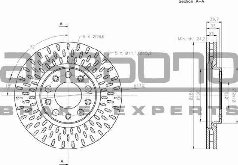 Akebono BN-0757 - Bremžu diski autospares.lv