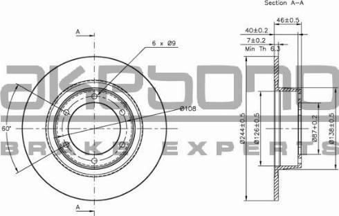 Akebono BN-0762 - Тормозной диск www.autospares.lv