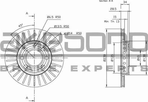 Akebono BN-0725 - Bremžu diski autospares.lv