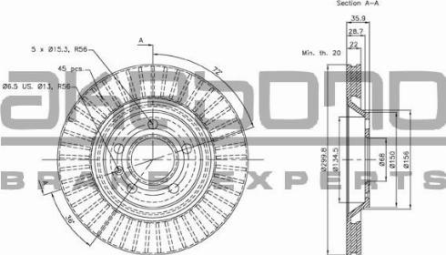 Akebono BN-1014 - Тормозной диск www.autospares.lv