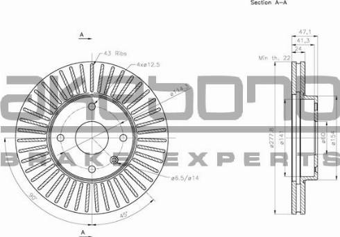 Akebono BN-1088E - Brake Disc www.autospares.lv