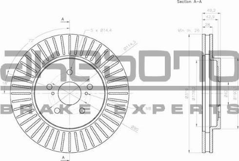 Akebono BN-1031 - Тормозной диск www.autospares.lv