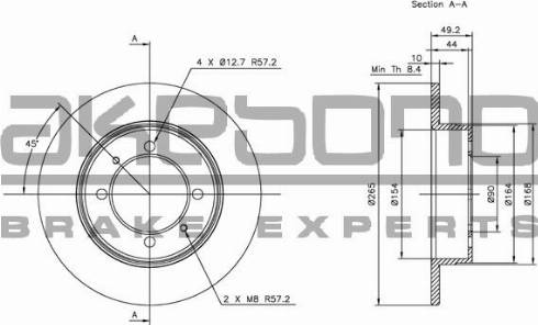 Akebono BN-1143 - Bremžu diski autospares.lv