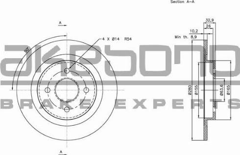 Akebono BN-1153E - Bremžu diski www.autospares.lv