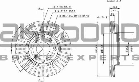 Akebono BN-1111E - Bremžu diski www.autospares.lv