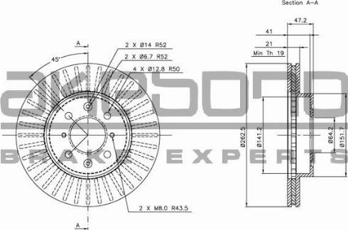 Akebono BN-1135E - Bremžu diski www.autospares.lv