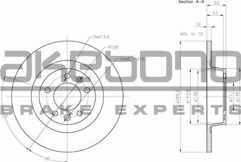 Akebono BN-1125E - Bremžu diski www.autospares.lv