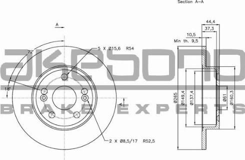 Akebono BN-1171 - Тормозной диск www.autospares.lv