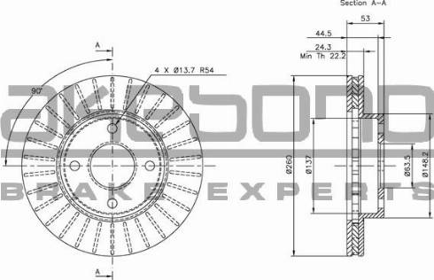 Akebono BN-1342E - Bremžu diski www.autospares.lv